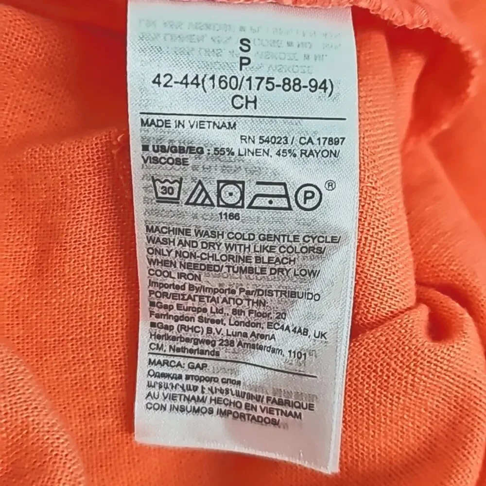 GAP Womens Linen/Rayon Blend Elastic Waist 4 Pocket Coral Shorts Size S (NWT)